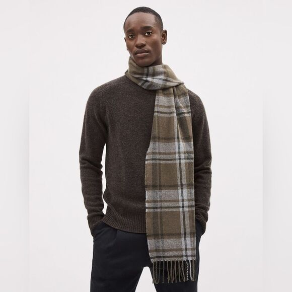 New‎ With Tags Men's RW&CO. Plaid Scarf With Fringes - Picture 1 of 6